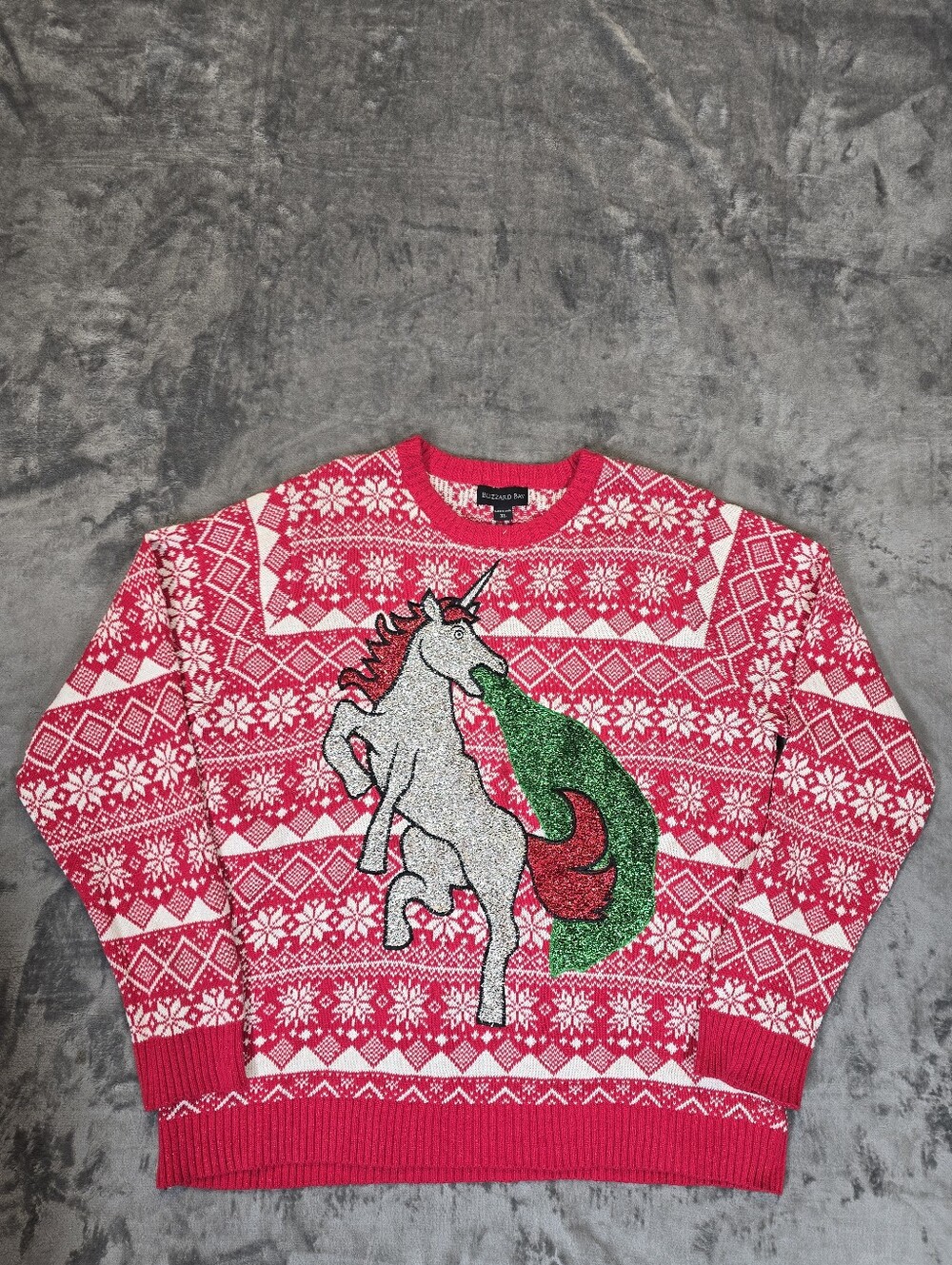 Blizzard Bay Unicorn Vomit Christmas Sweater Size XL Ugly Xmas